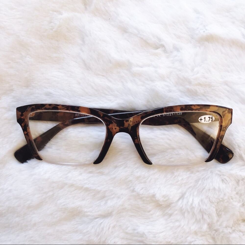 Brooke Brown Half Rim Rectangle Reader Glasses - Picture 6 of 11